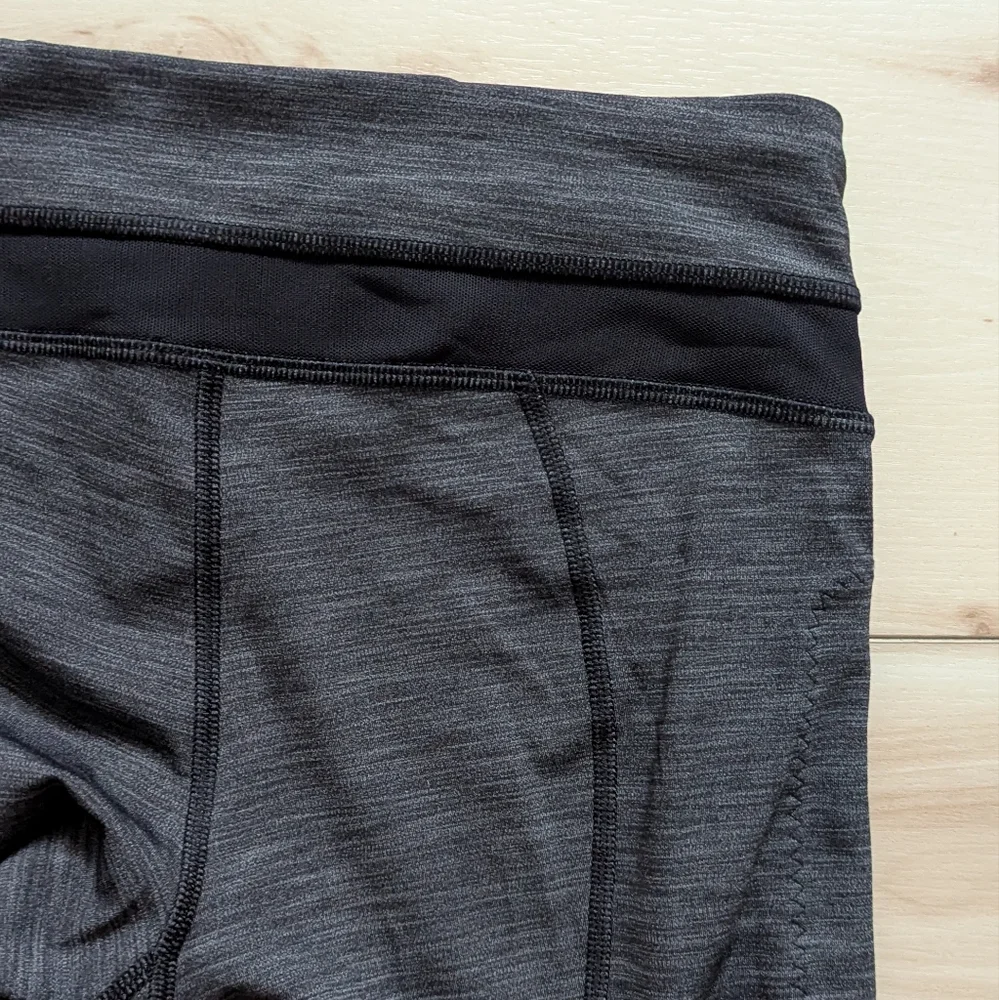NEW Lululemon Inspire Tight II heathered black zipper pocket mesh leggings